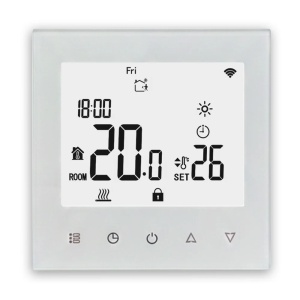 Termostat inteligent KOPH i210 incastrabil pentru incalzirea in pardoseala, senzor sapa inclus, WiFi, Control prin internet, Tuya Smart/Smart Life, 86 x 86 x 26 mm, Alb