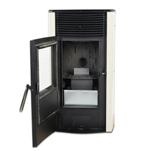Pachet economic - Soba pe peleti KOPH PD 10 kW, cu aer cald, buncar peleti 12 kg, 60 mp, Crem + Stabilizator tensiune + Aspirator cenusa 1000W + Cos fum inox de interior ⌀80 mm - Img 4