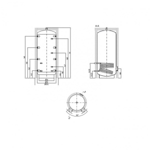 Rezervor/Puffer acumulare KOPH VTA3 1000 3 cu o serpentina, 1000 litri, grosime tabla 3 mm