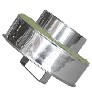 Kit exterior cos fum dublu perete izolat cu vata minerala bazaltica 40 mm, H, Ø160 mm - Img 6