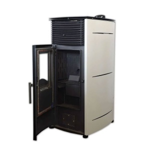 Soba pe peleti KOPH PD 8 kW, cu aer cald, buncar peleti 8 kg, 50 mp, Crem - Img 4