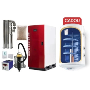 Pachet centrala termica cu peleti KOPH GT 30 kW, pompa de circulatie, vas de expansiune, supapa de siguranta, display electronic, Cadou Boiler Termoelectric Tesy 120 litri
