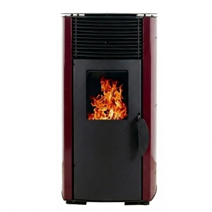 Pachet economic - Soba pe peleti KOPH PD 10 kW, cu aer cald, buncar peleti 12 kg, 60 mp, Bordo + Stabilizator tensiune + Aspirator cenusa 1000W + Cos fum inox de interior ⌀80 mm - Img 2
