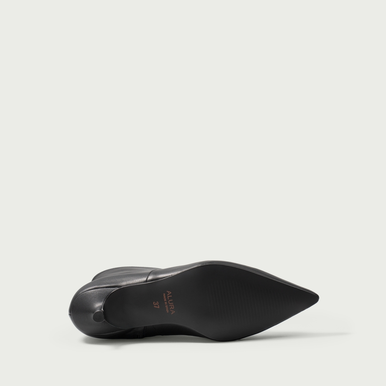 Botine negre cu toc mic și accesoriu Marlenna din piele naturalǎ - Img 5