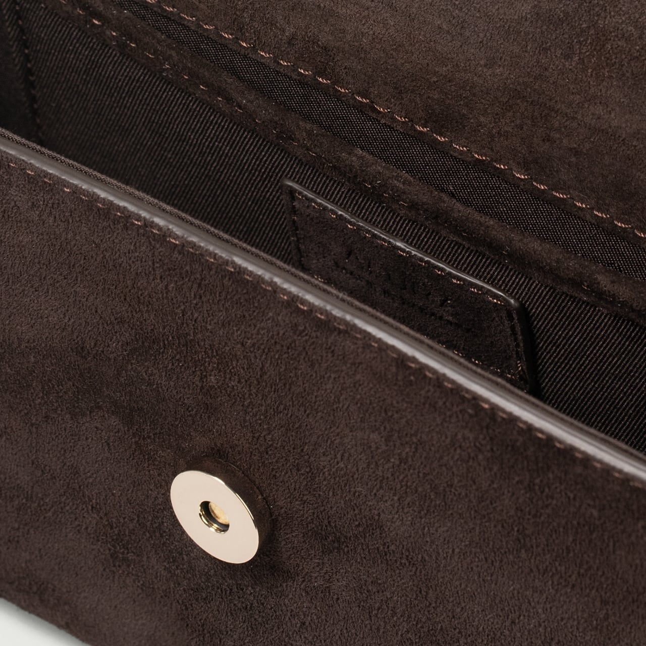 Geantă maro ciocolatiu Siena petite din piele întoarsă naturală - Img 6