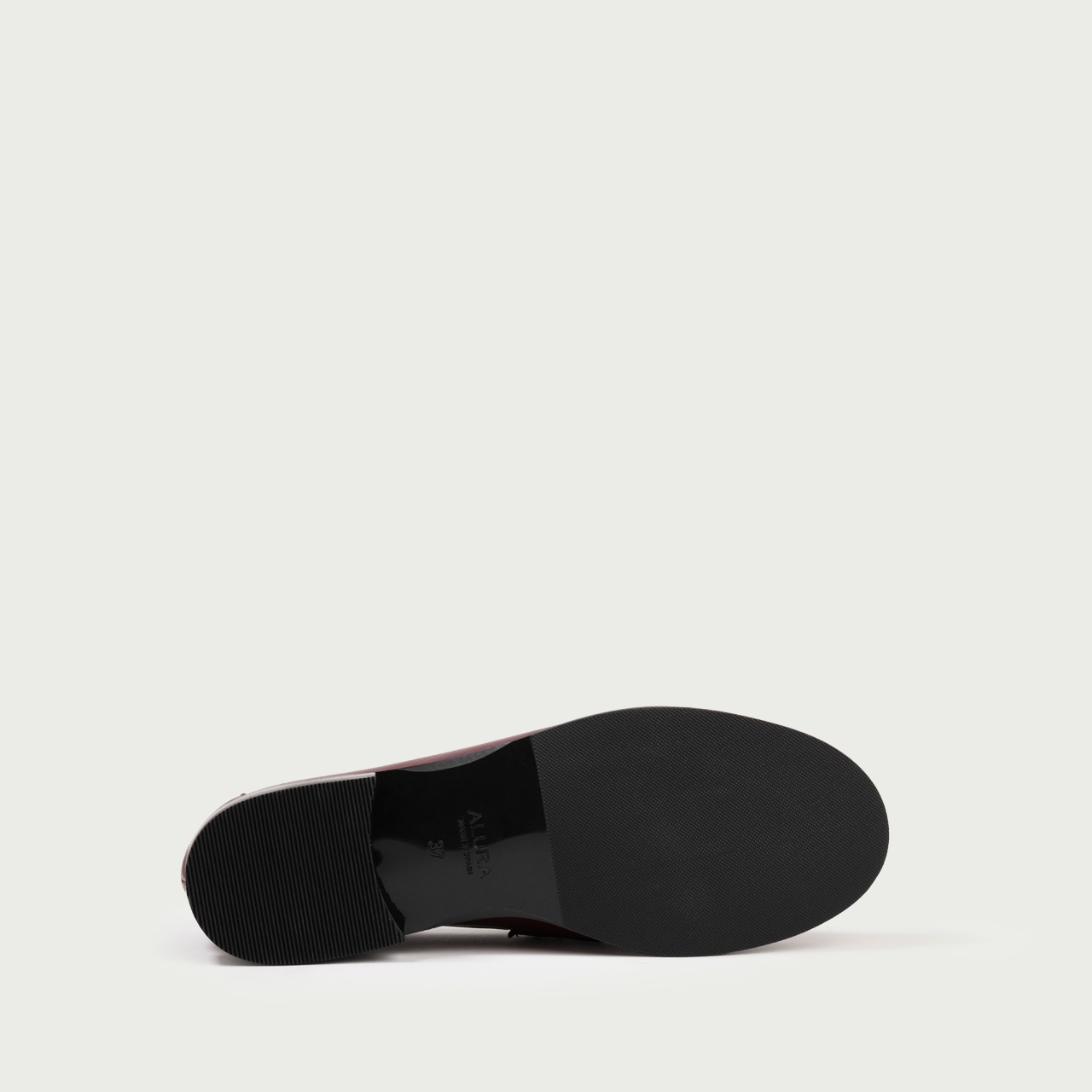 Mocasini burgundy cu fundiță Esthera din piele naturală - Img 8