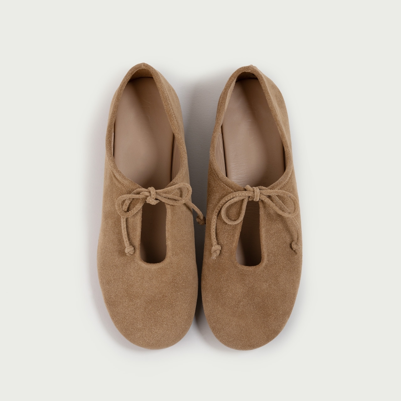 Pantofi casual damă nude Kenza din piele întoarsǎ naturală - Img 6