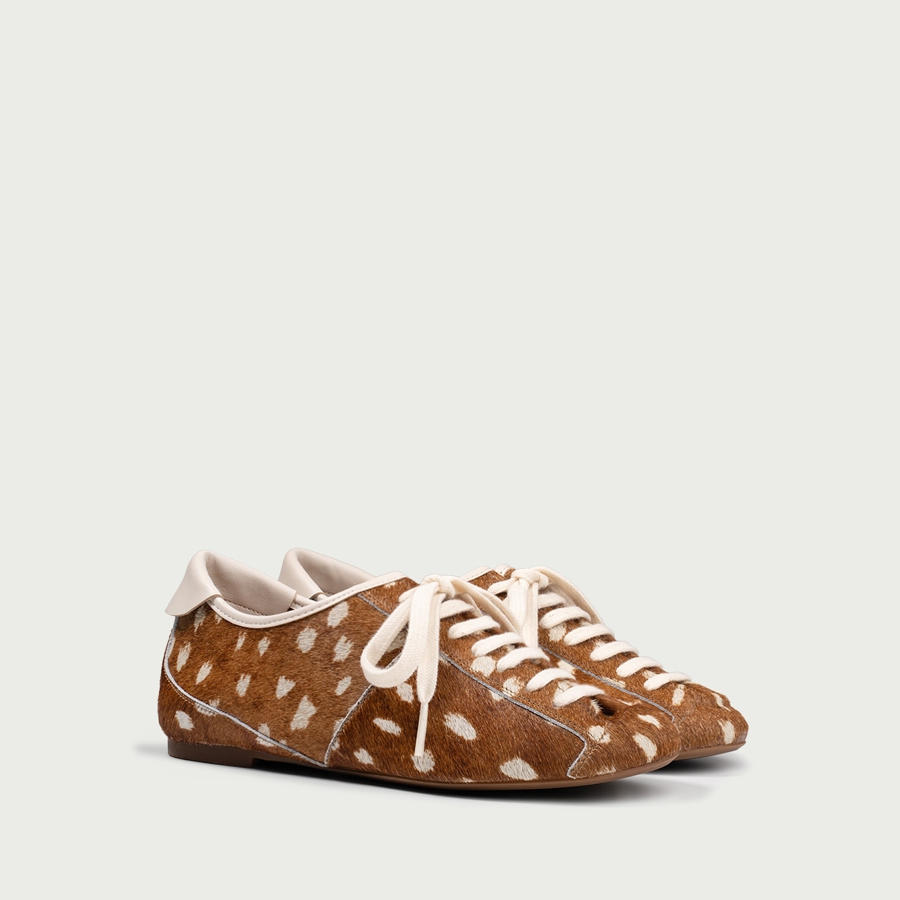 Pantofi casual damă print bambi Alix din piele naturală - Img 2