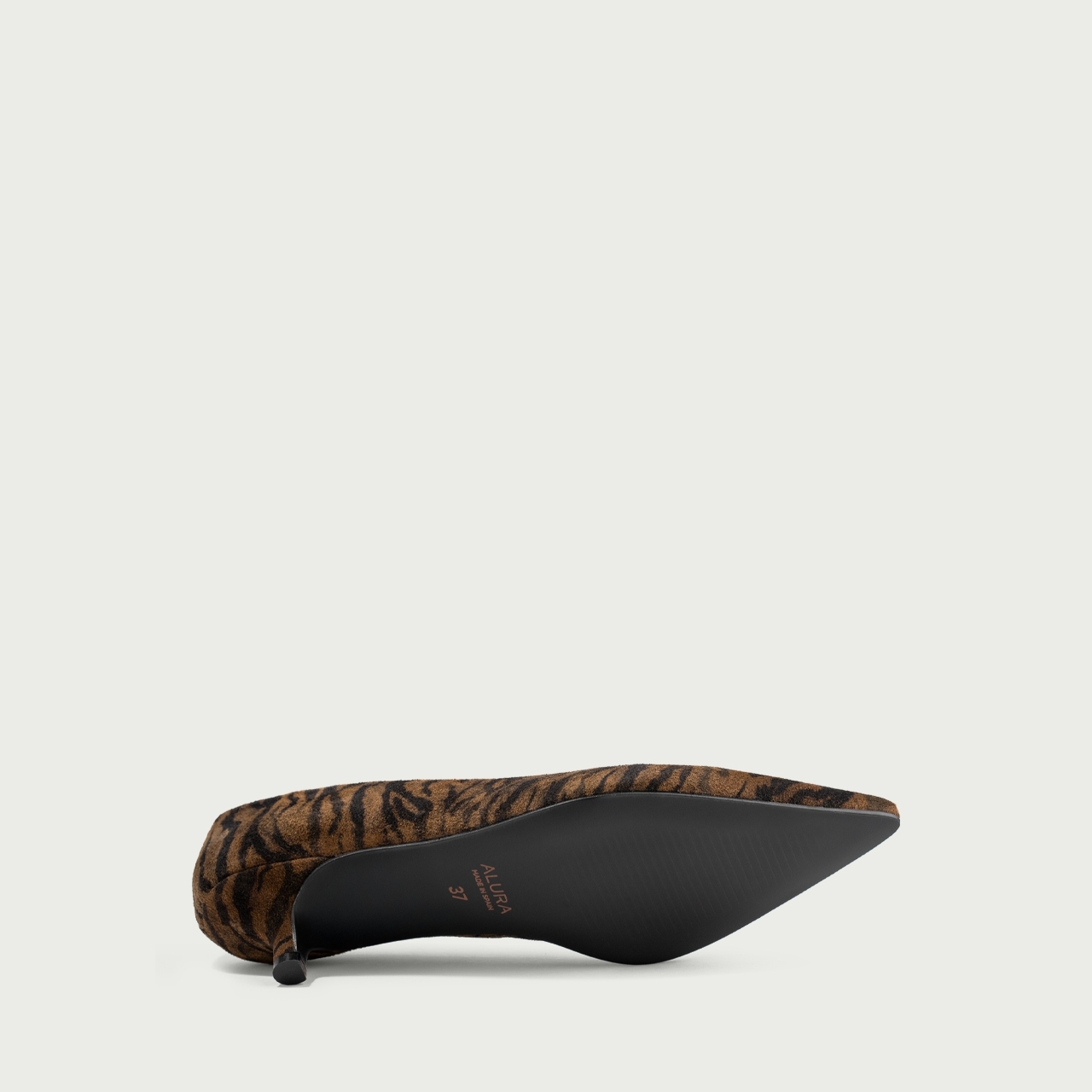 Pantofi cu toc mic animal print Anemona din piele întoarsă naturalǎ - Img 7