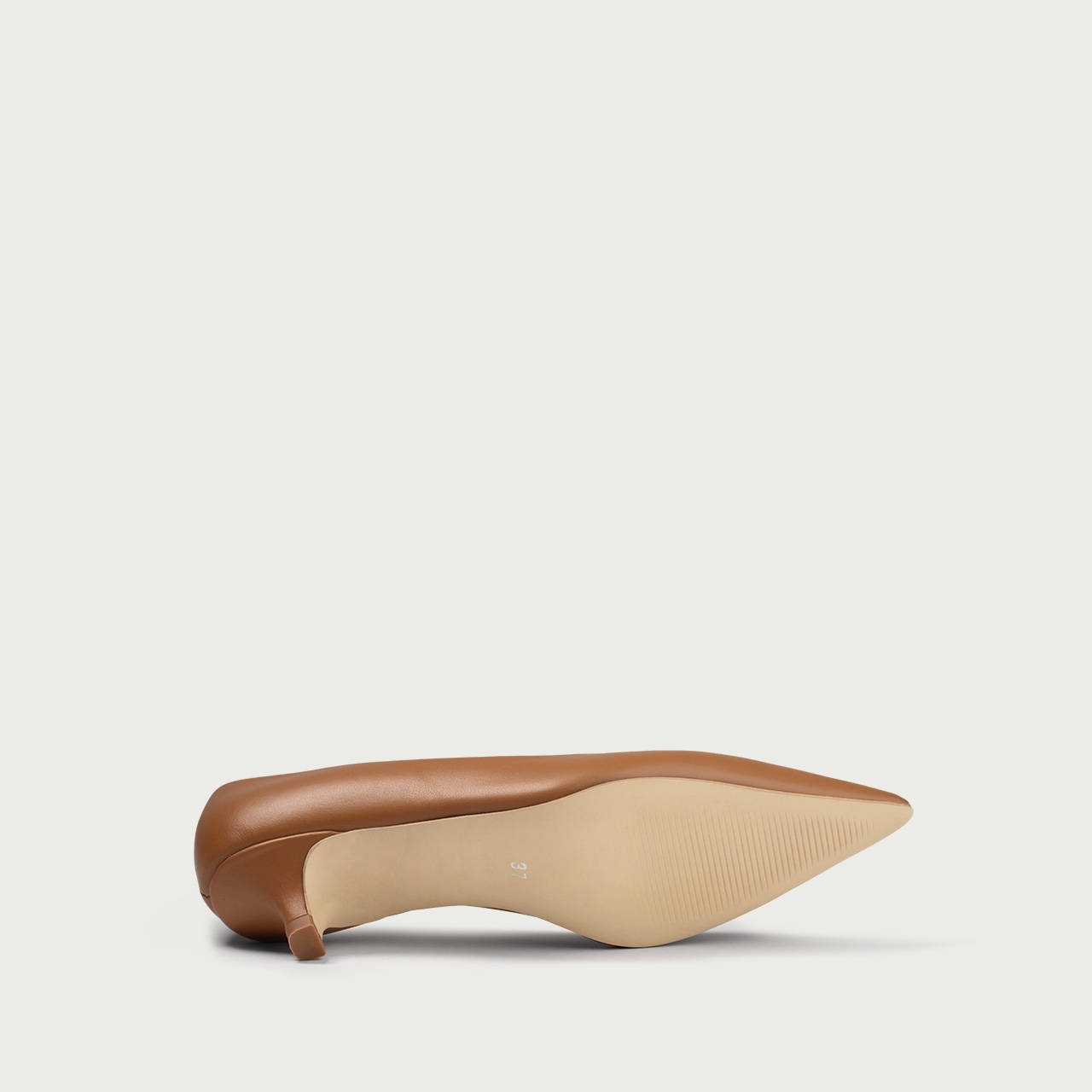 Pantofi cu toc mic camel Lorraine din piele naturalǎ - Img 6