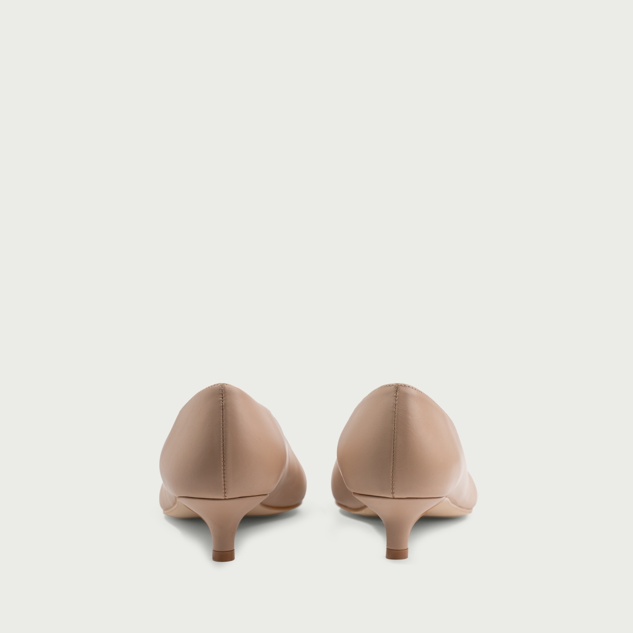 Pantofi cu toc mic nude Anemona din piele naturalǎ - Img 4