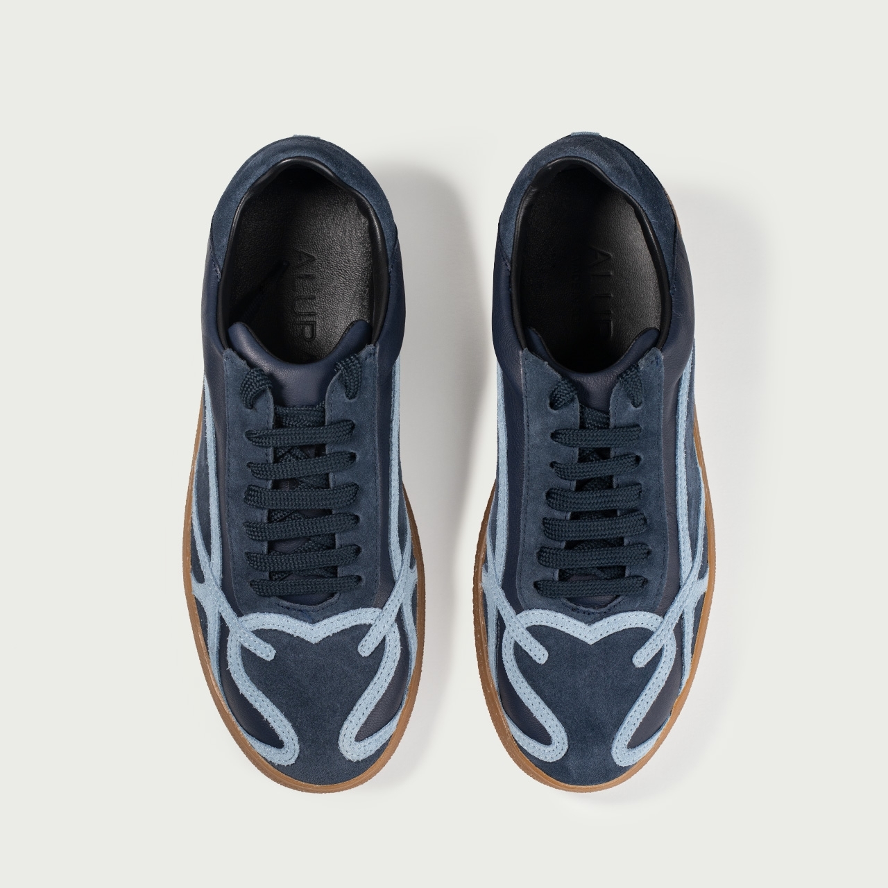 Pantofi sport albastru navy cu detalii bleu Alma 001 din piele naturală - Img 6
