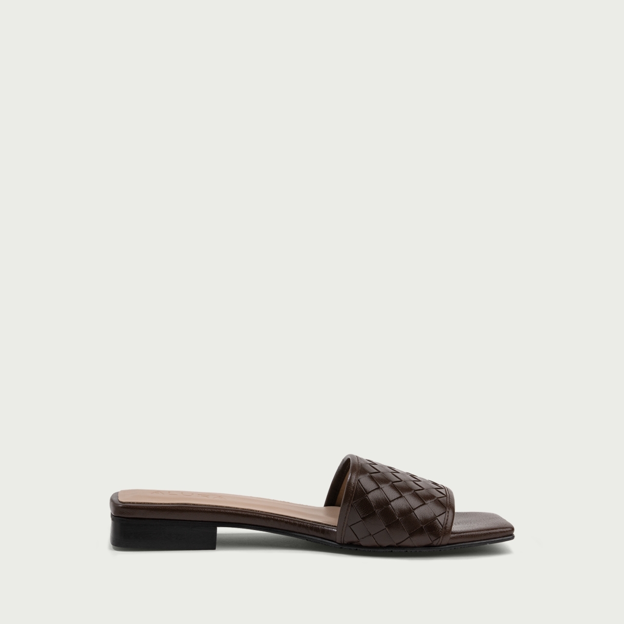 Papuci cu talpǎ joasǎ maro Genevieve din piele naturală împletită - Img 6