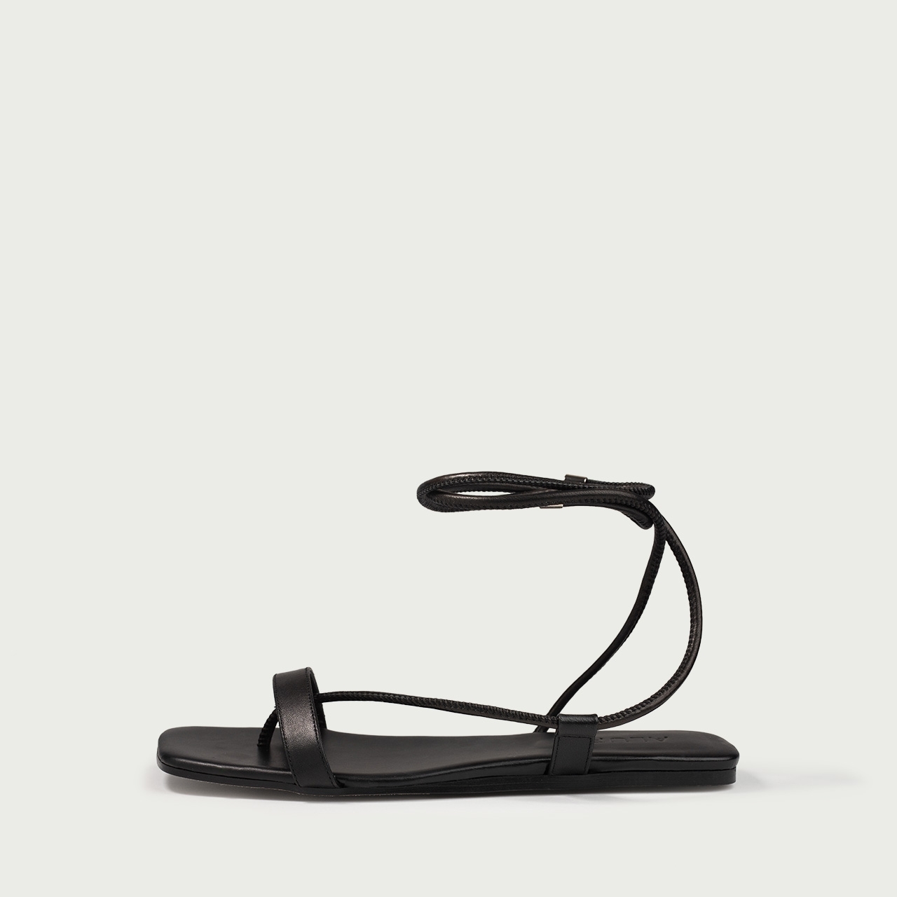 Sandale cu talpǎ joasǎ negre Liria din piele naturală - Img 1