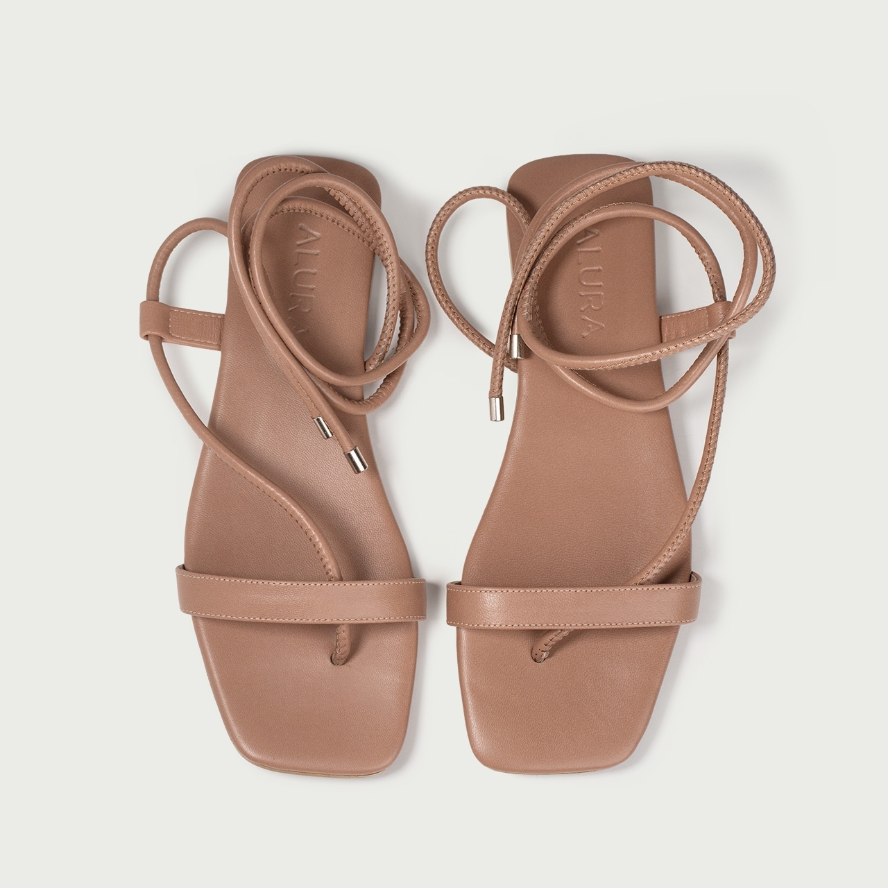 Sandale cu talpǎ joasǎ nude rose Liria din piele naturală - Img 5