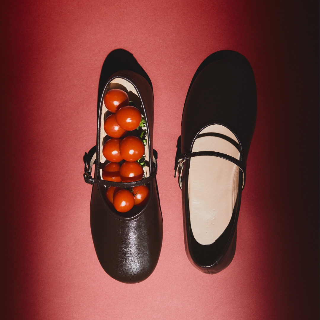 Balerini cu vârf rotund maro ciocolatiu Noa din piele naturală - Img 8