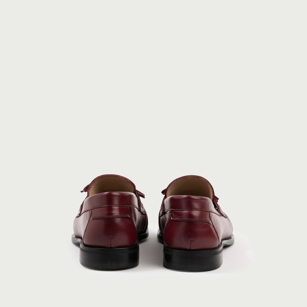 Mocasini burgundy cu fundiță Esthera din piele naturală - Img 5