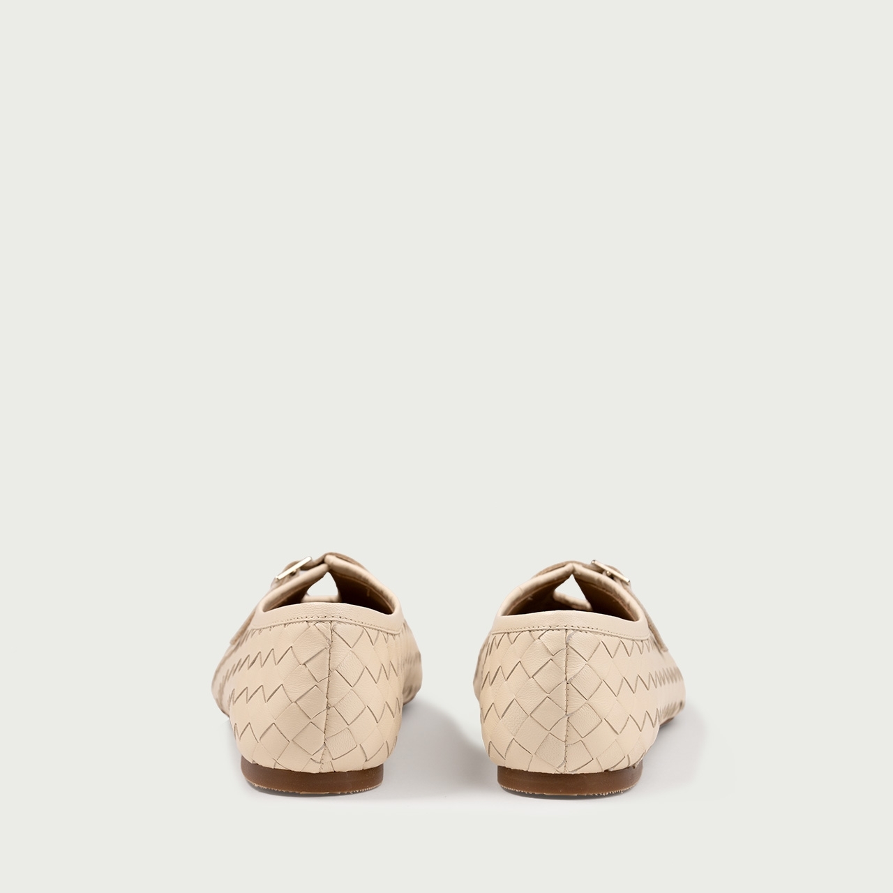 Pantofi casual damă ivoire Stella din piele naturală împletită - Img 4