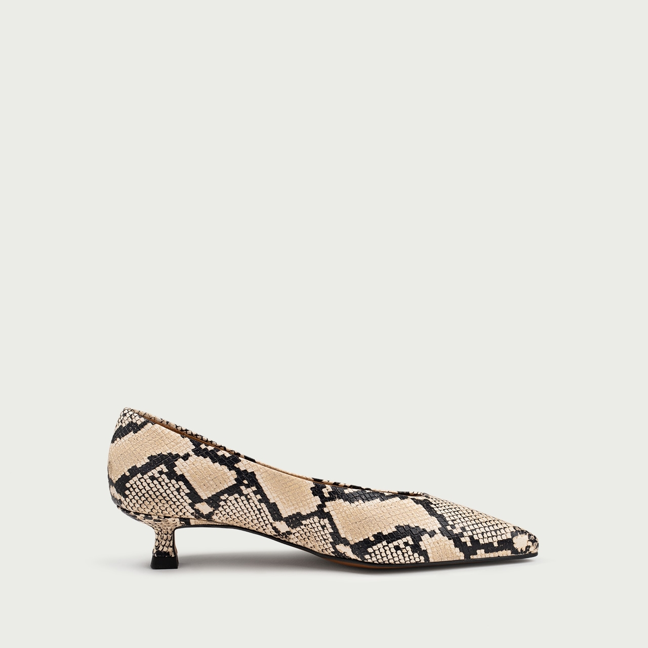 Pantofi cu toc mic Albertina din piele naturalǎ snake print - Img 6