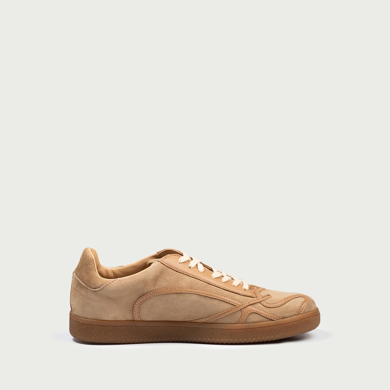 Pantofi sport camel Alma 001 din piele întoarsă naturală - Img 6