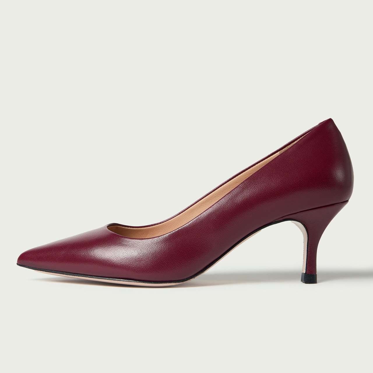 Pantofi stiletto burgundy Julie din piele naturală - Img 1