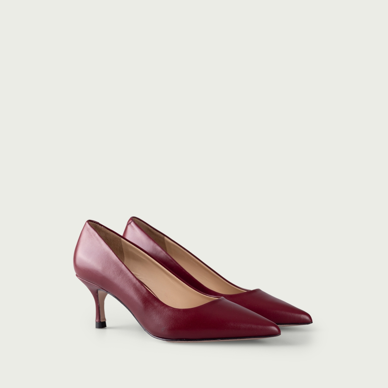Pantofi stiletto burgundy Julie din piele naturală - Img 2