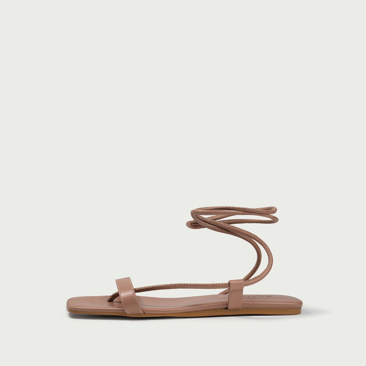 Sandale cu talpǎ joasǎ nude rose Liria din piele naturală - Img 1