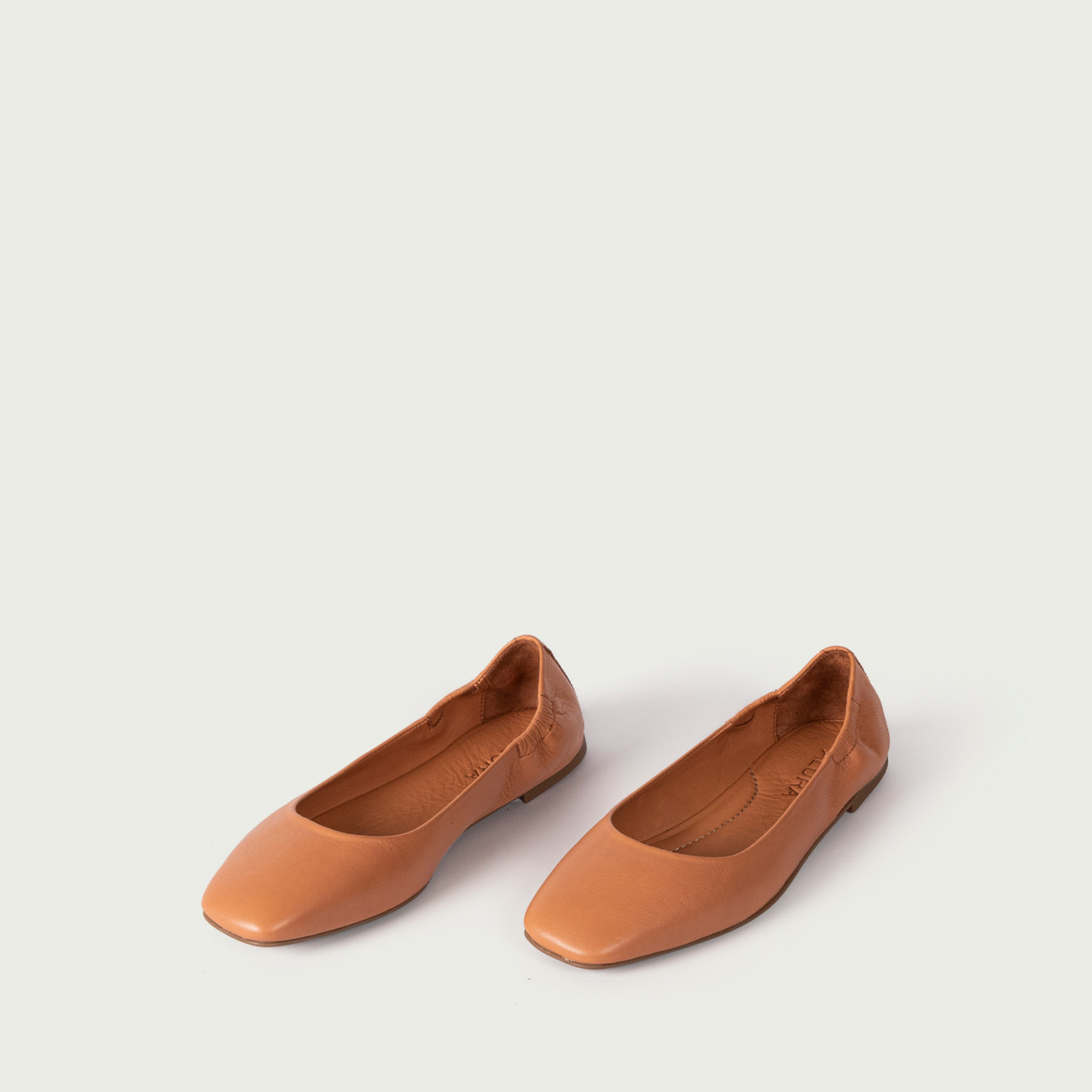 Balerini cu talpă flexibilă și vârf rotund camel Renata din piele naturală - Img 2