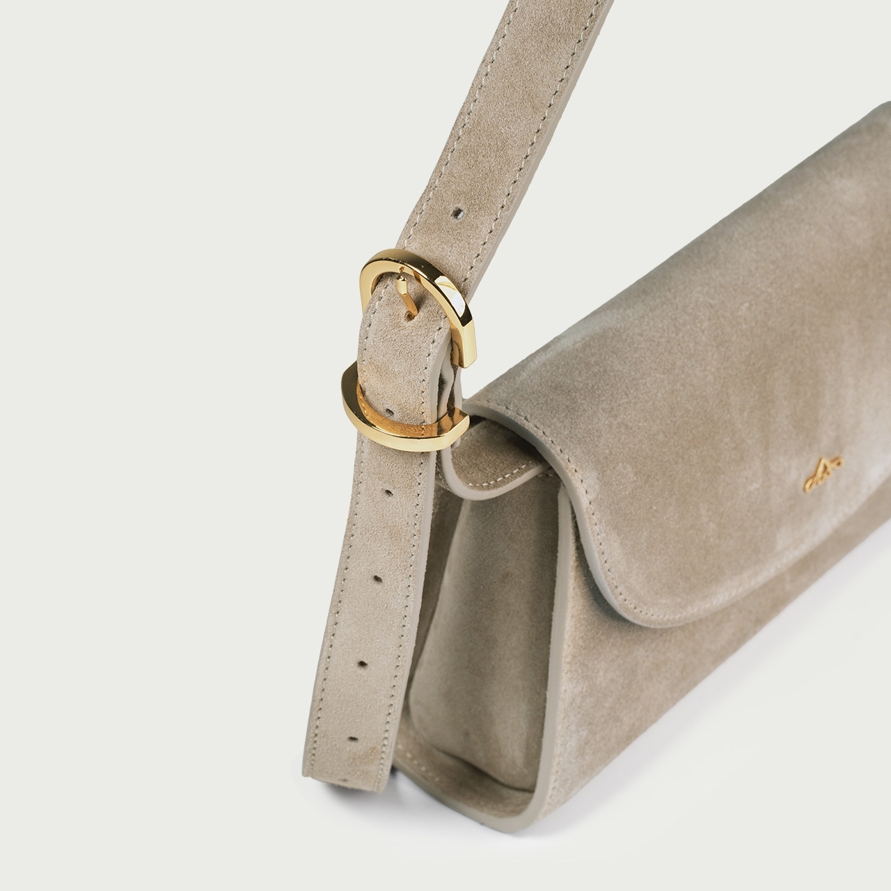 Geantă grej Siena petite din piele întoarsă naturală - Img 3