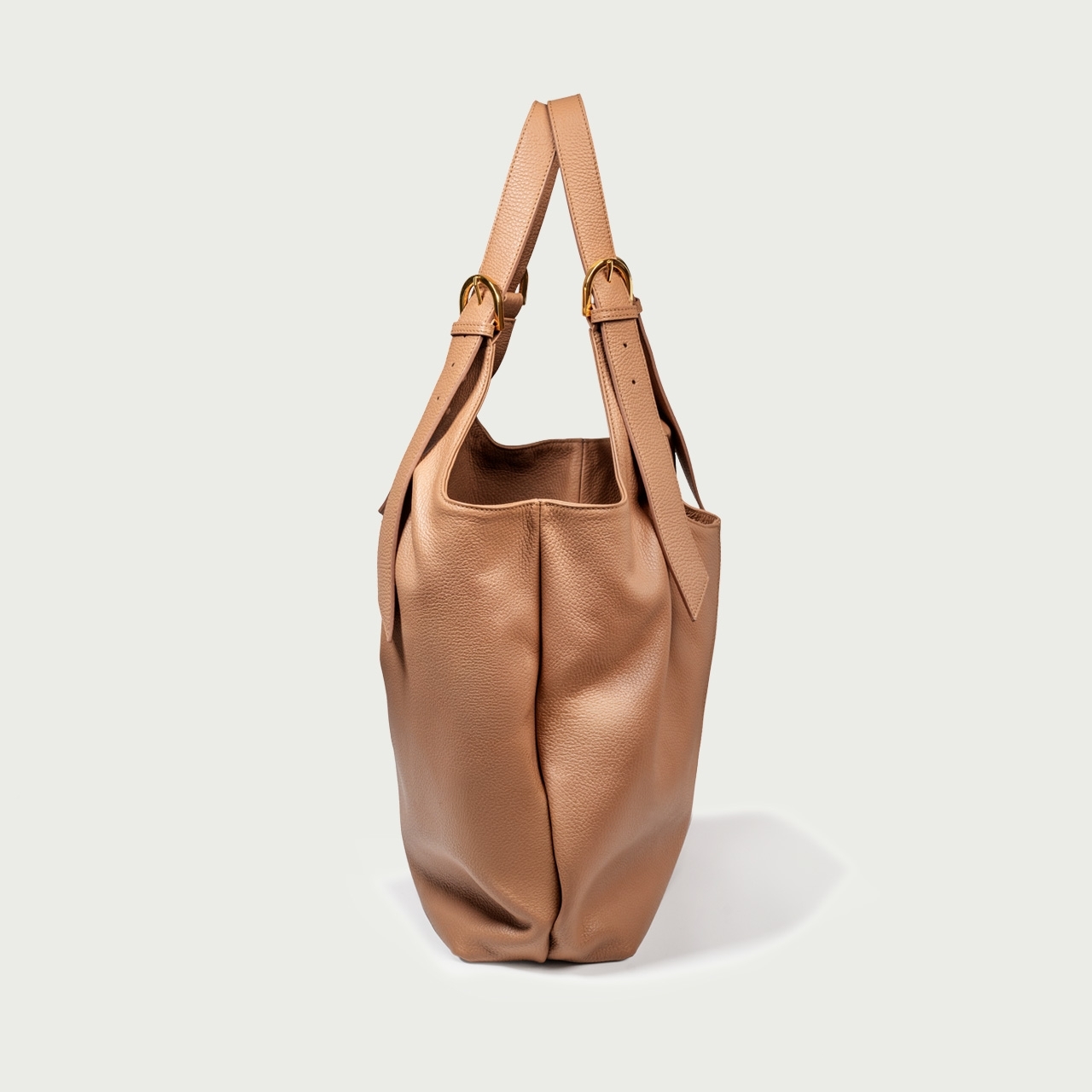 Geantă shopper camel deschis Terra din piele naturală - Img 8