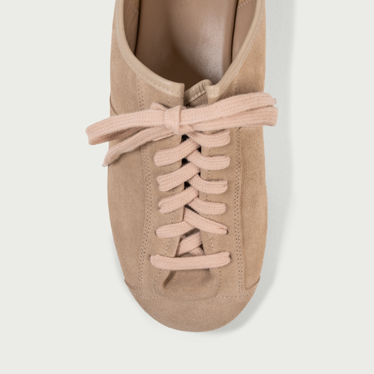 Pantofi casual damă bej Alix din piele întoarsă naturală - Img 3