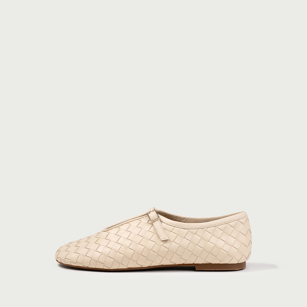 Pantofi casual damă ivoire Stella din piele naturală împletită - Img 1