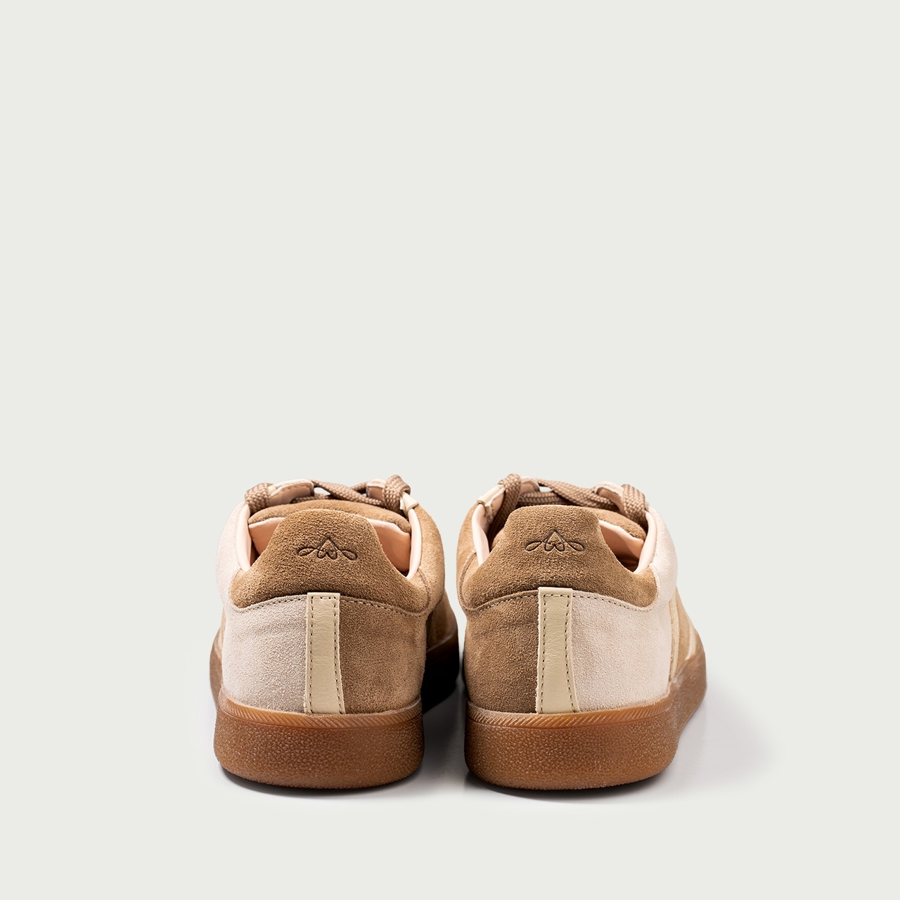 Pantofi sport nude Alma 002 din piele întoarsă naturală - Img 8