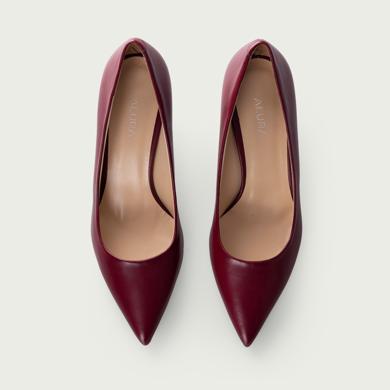 Pantofi stiletto burgundy Julie din piele naturală - Img 3