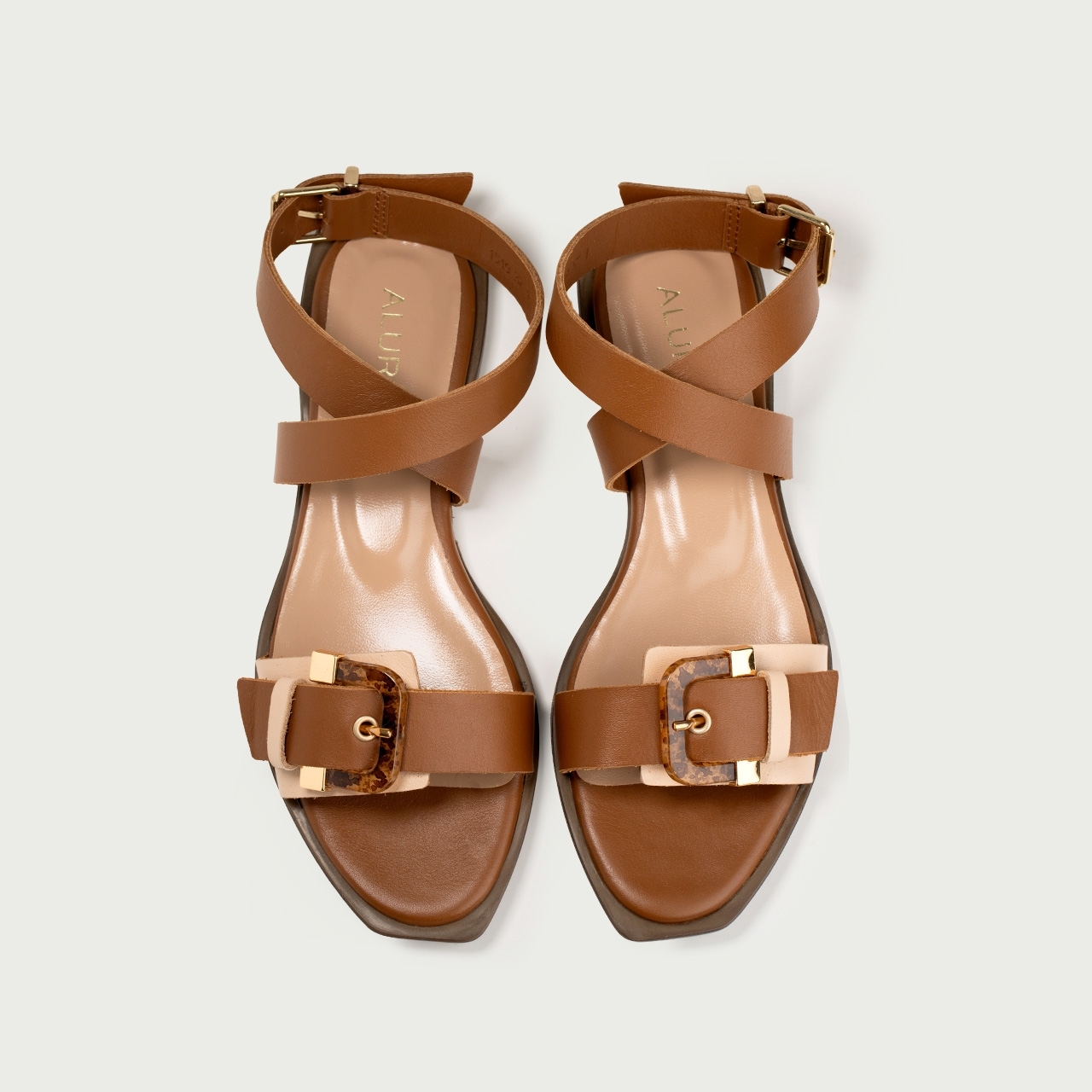 Sandale joase elegante Vivian din piele naturală camel - Img 4