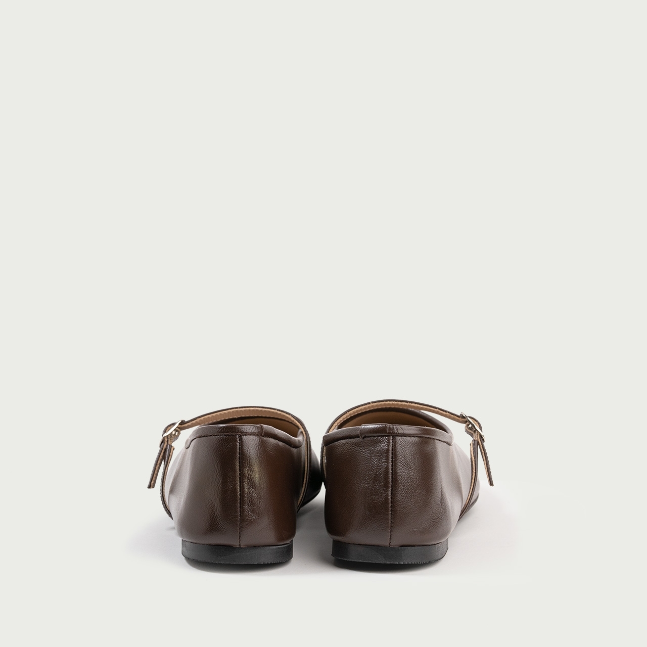 Balerini cu vârf rotund maro ciocolatiu Noa din piele naturală - Img 5