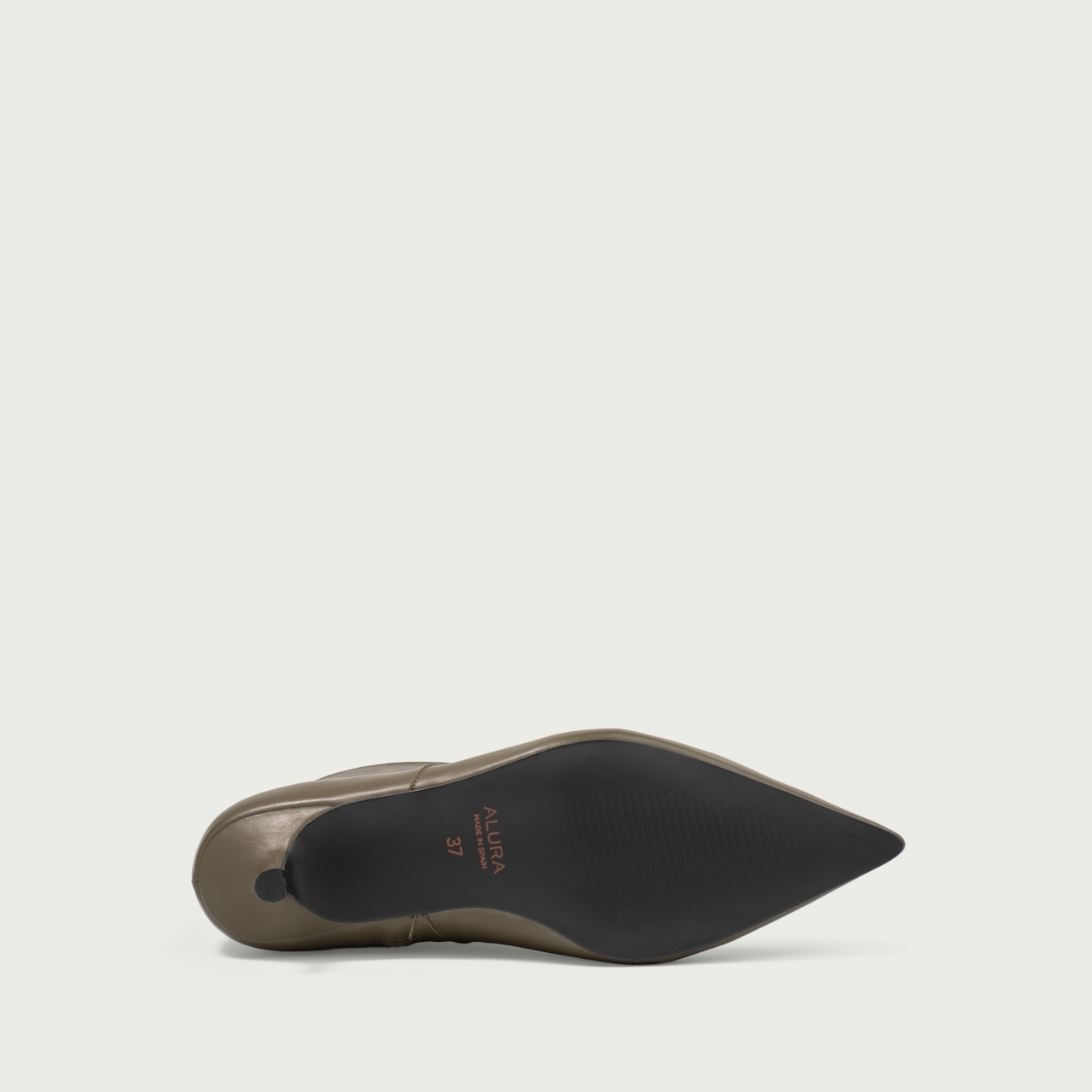 Botine cu toc mic verde olive Daria din piele naturalǎ - Img 6