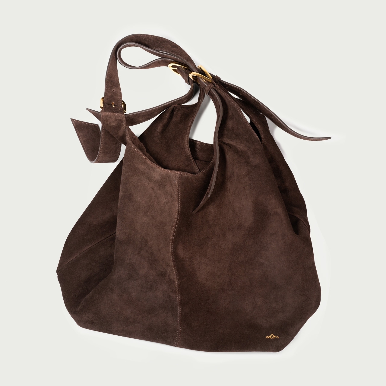 Geantă shopper maro ciocolatiu Terra din piele întoarsă naturală - Img 4