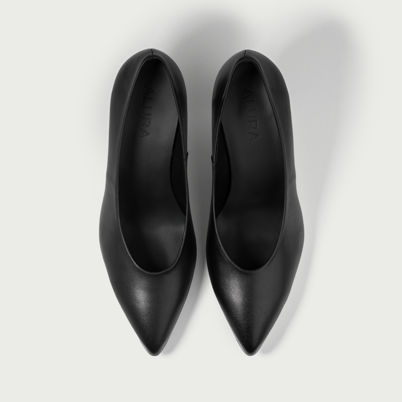 Pantofi cu toc subțire negri Alecsandra din piele naturală - Img 3