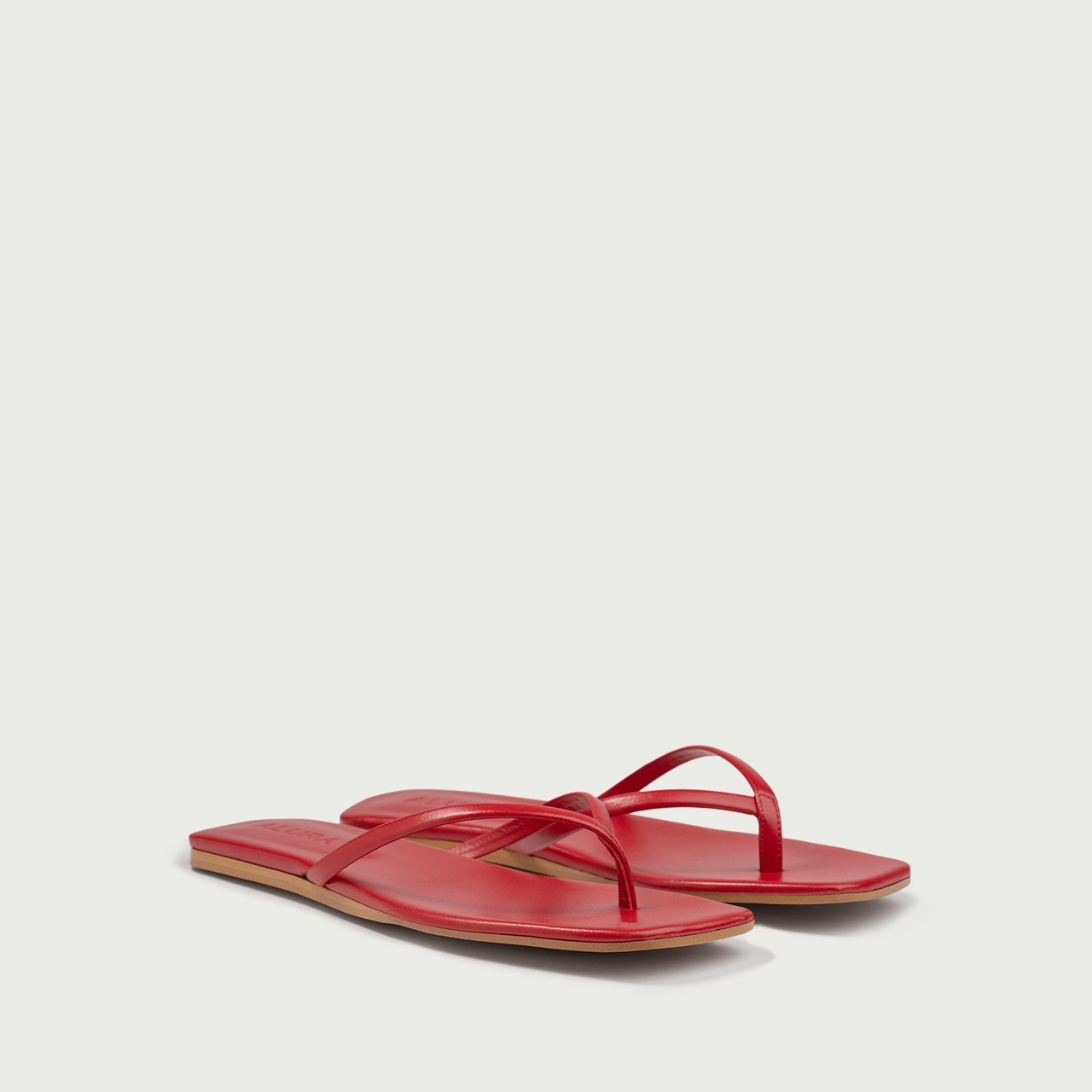 Papuci cu talpǎ joasǎ roșii Ayala din piele naturală - Img 2