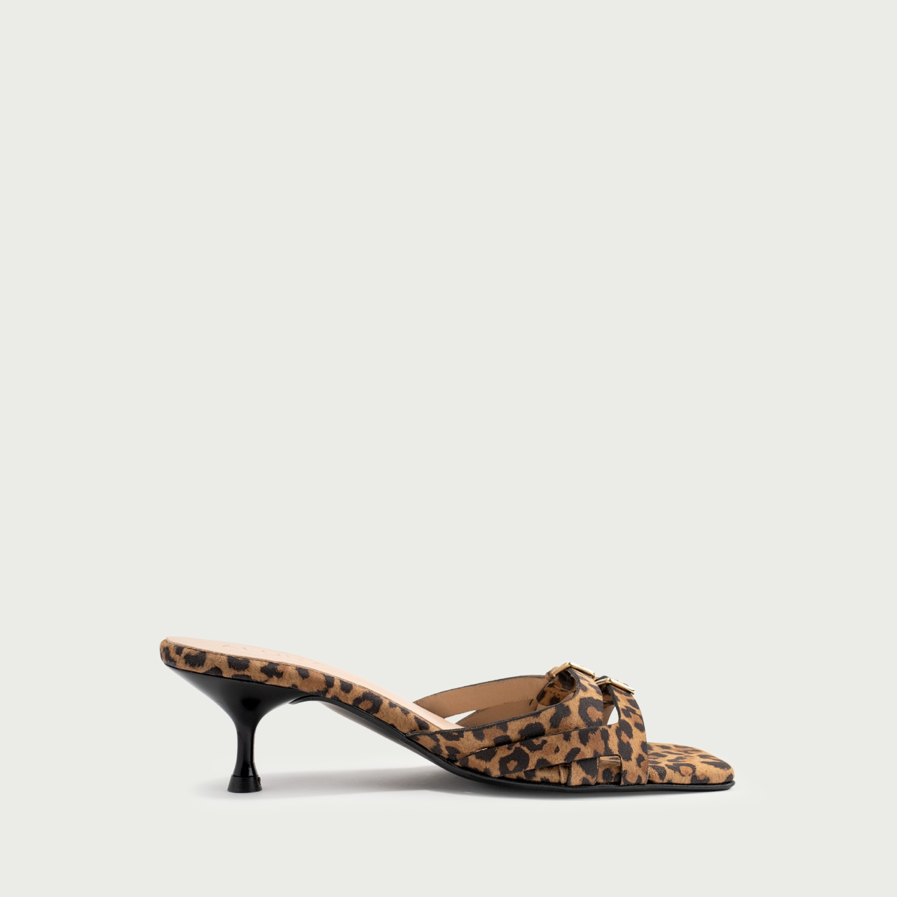 Papuci cu toc subțire animal print Aylin din piele întoarsă naturalǎ - Img 5