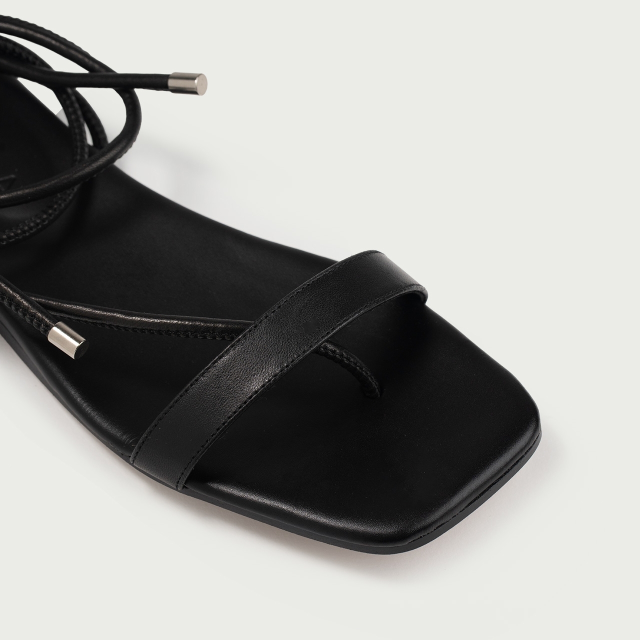Sandale cu talpǎ joasǎ negre Liria din piele naturală - Img 3