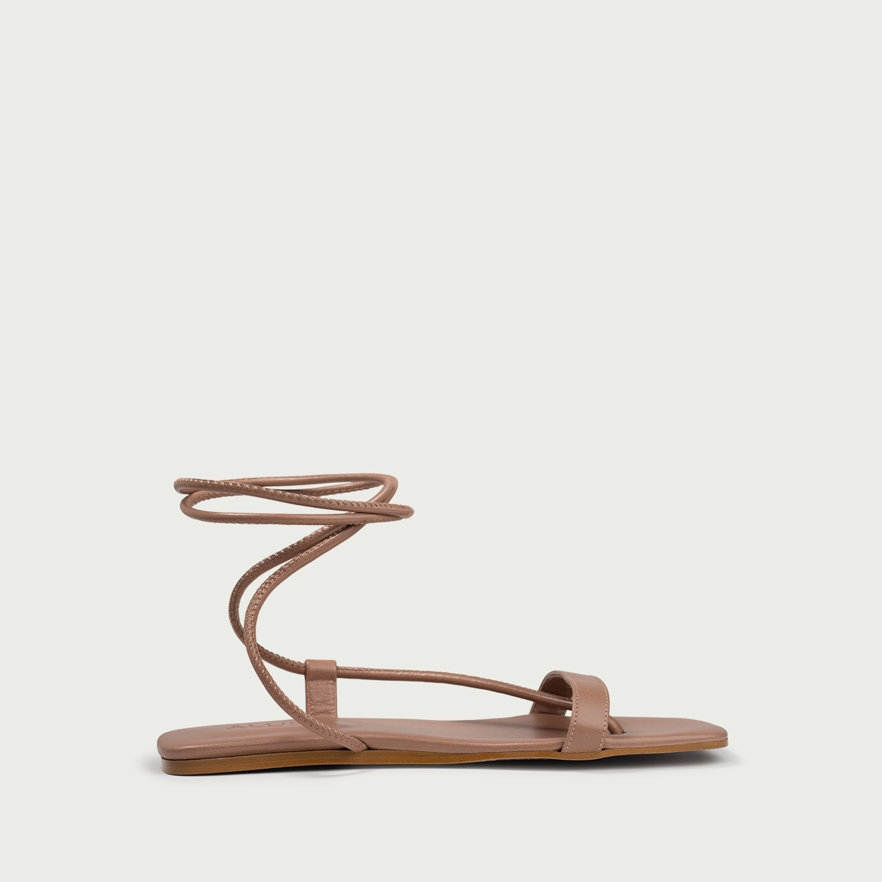 Sandale cu talpǎ joasǎ nude rose Liria din piele naturală - Img 6