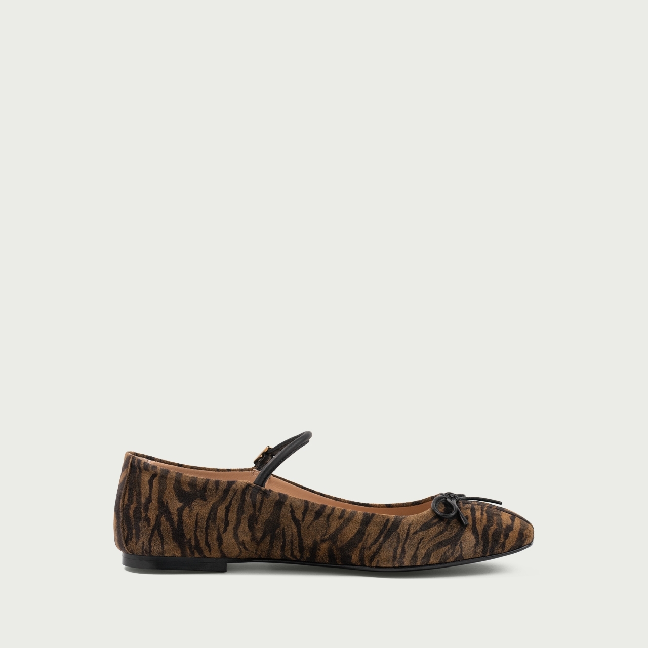 Balerini animal print cu vârf pǎtrat Leila din piele întoarsă naturală - Img 7