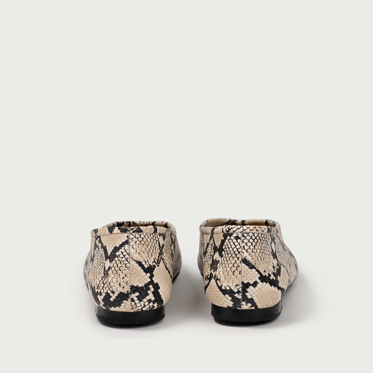 Balerini snake print cu vârf pǎtrat Ivone din piele naturală - Img 6