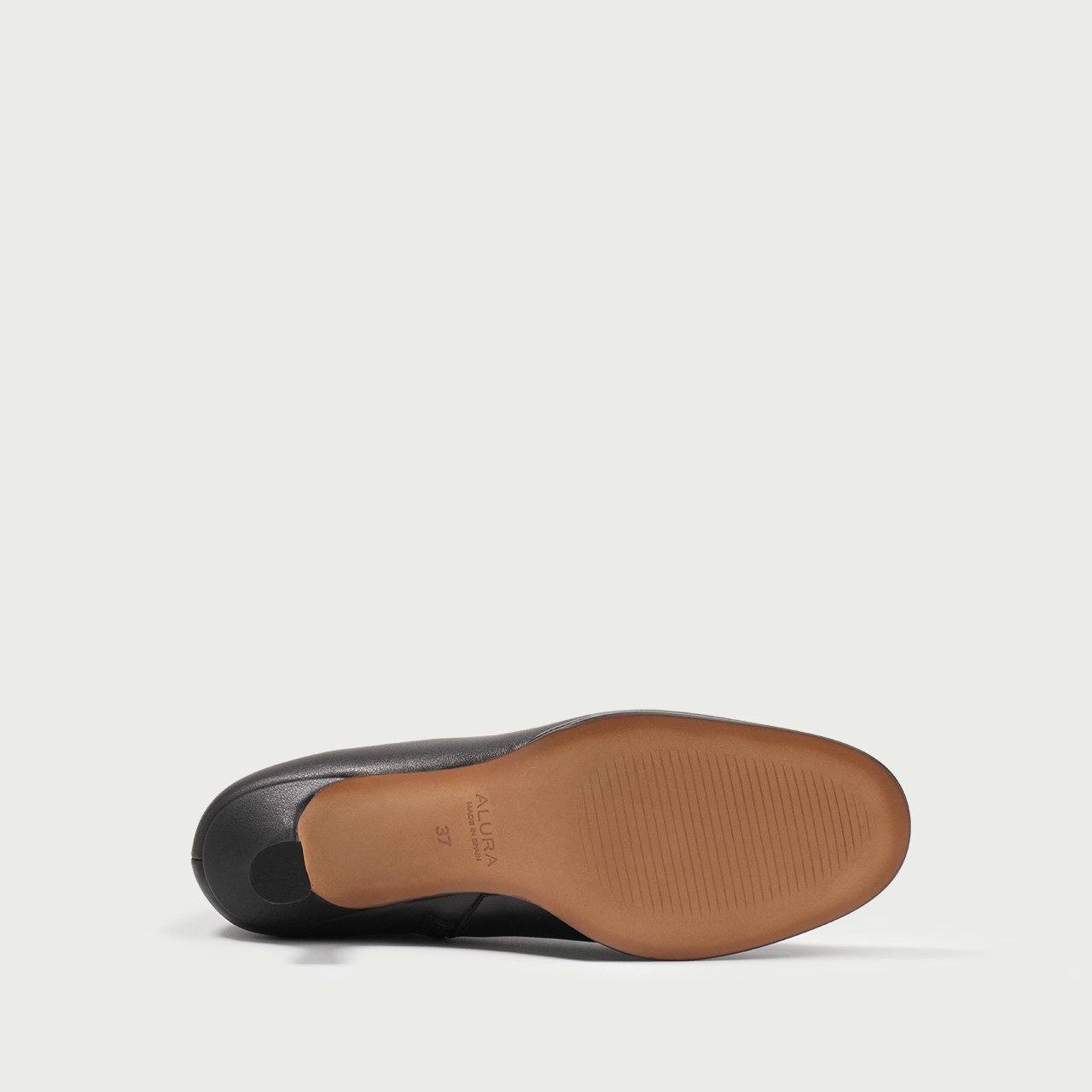 Botine scurte negre cu vârf rotund și toc subțire Francine din piele naturală - Img 7