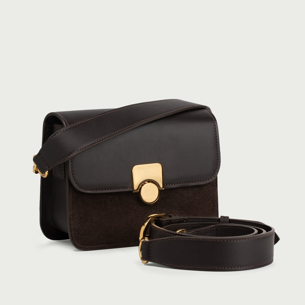 Geantă maro ciocolatiu Arco din piele naturală - Img 6