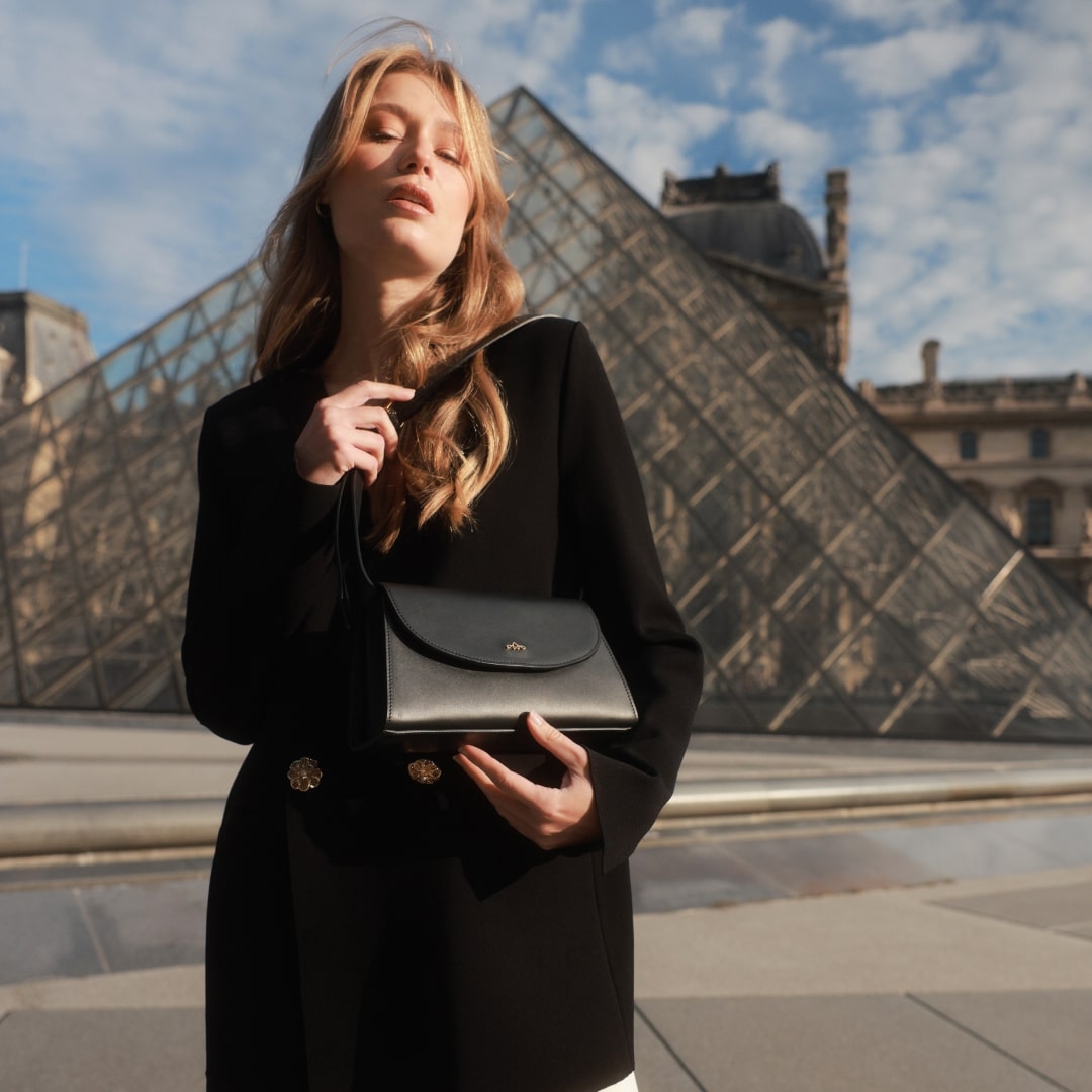 Geantă neagră Siena petite din piele naturală - Img 2