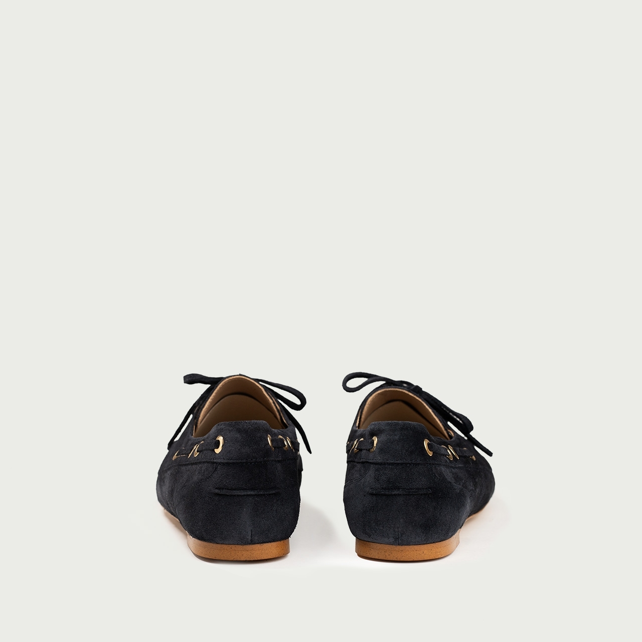 Mocasini albastru navy Margaux din piele întoarsă naturală - Img 5