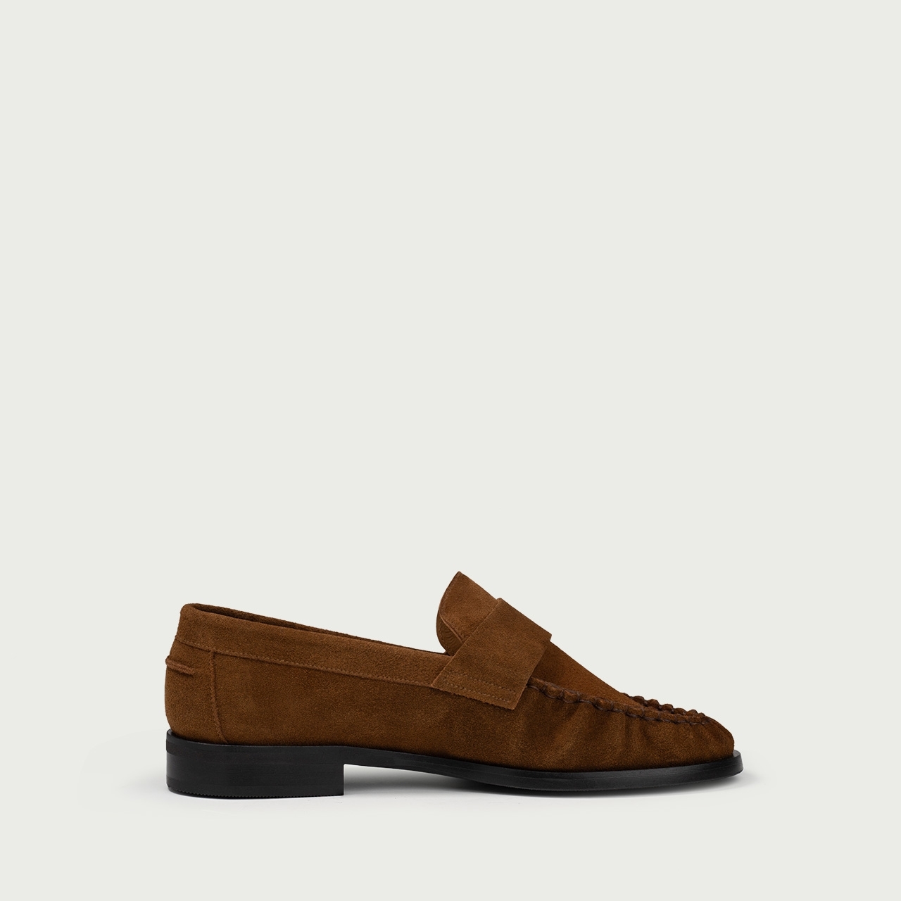 Mocasini camel Franca din piele întoarsă naturală - Img 7